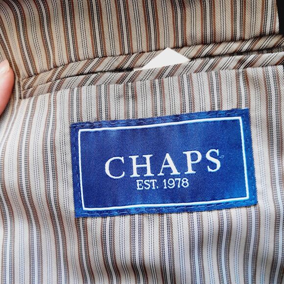 Chaps Blazer Brown Corduroy Solid Sport Coat Jacket Striped Lining sz: 4… - Picture 8 of 10